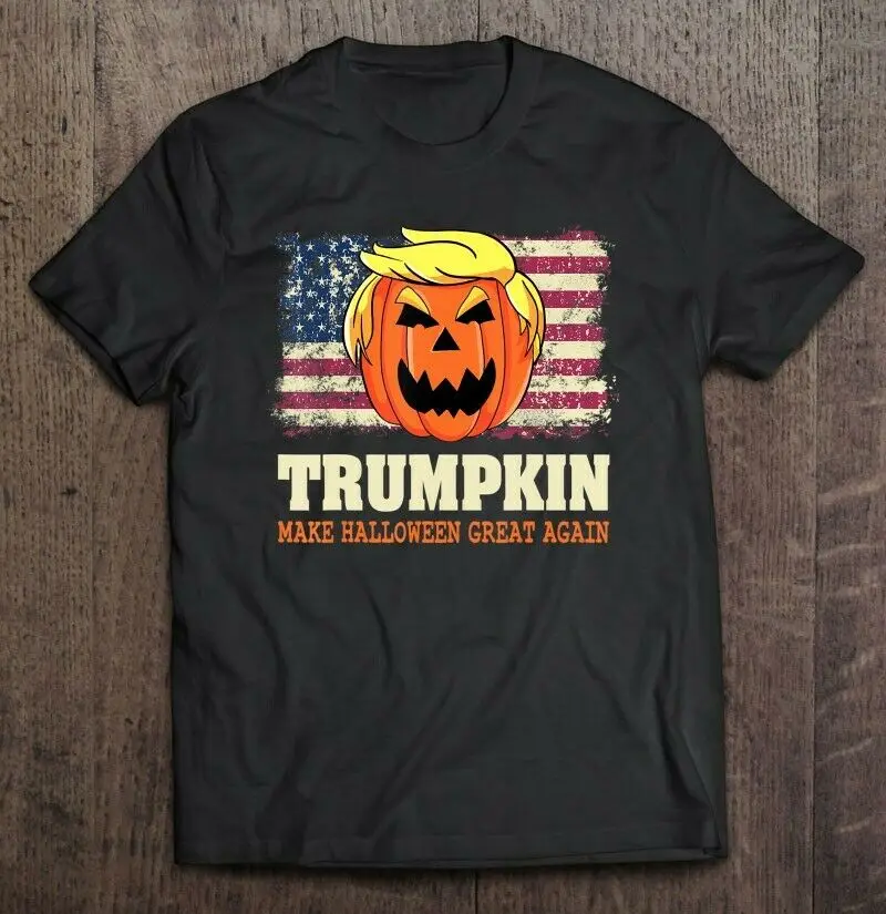 

Halloween Trumpkin Vintage US Flag Funny Trump Tshirt Funny Vintage Gift For Men