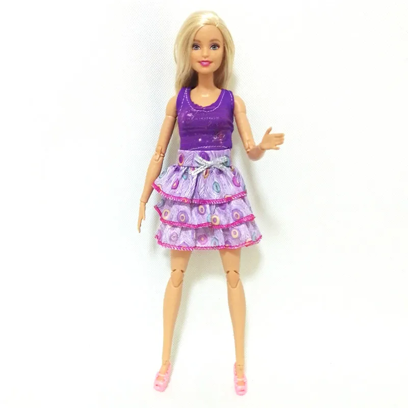 

Violet Lace Dress Outfit Set for Barbie BJD Doll Clothes Accessories Play House Dressing Up Kids Toys