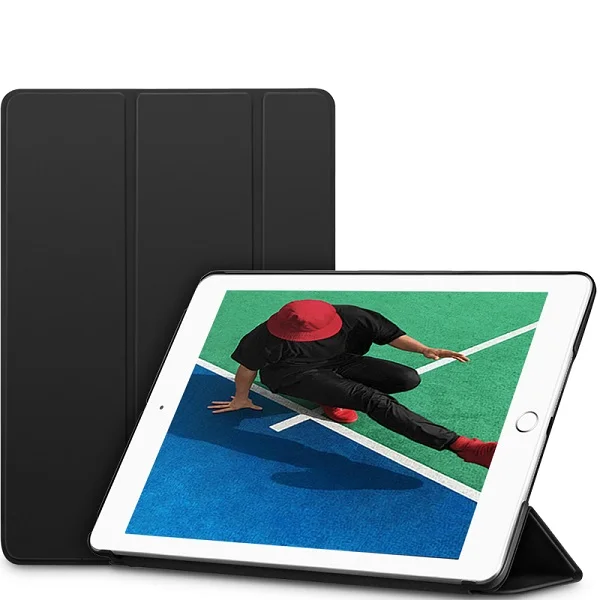 Black ESR чехол для iPad Air 1 Air 2 9,7 крышка отделения для резинового масла мягкая искусственная кожа ультра тонкий черный синий розовый умный чехол для iPad 9,7 - Цвет: Black