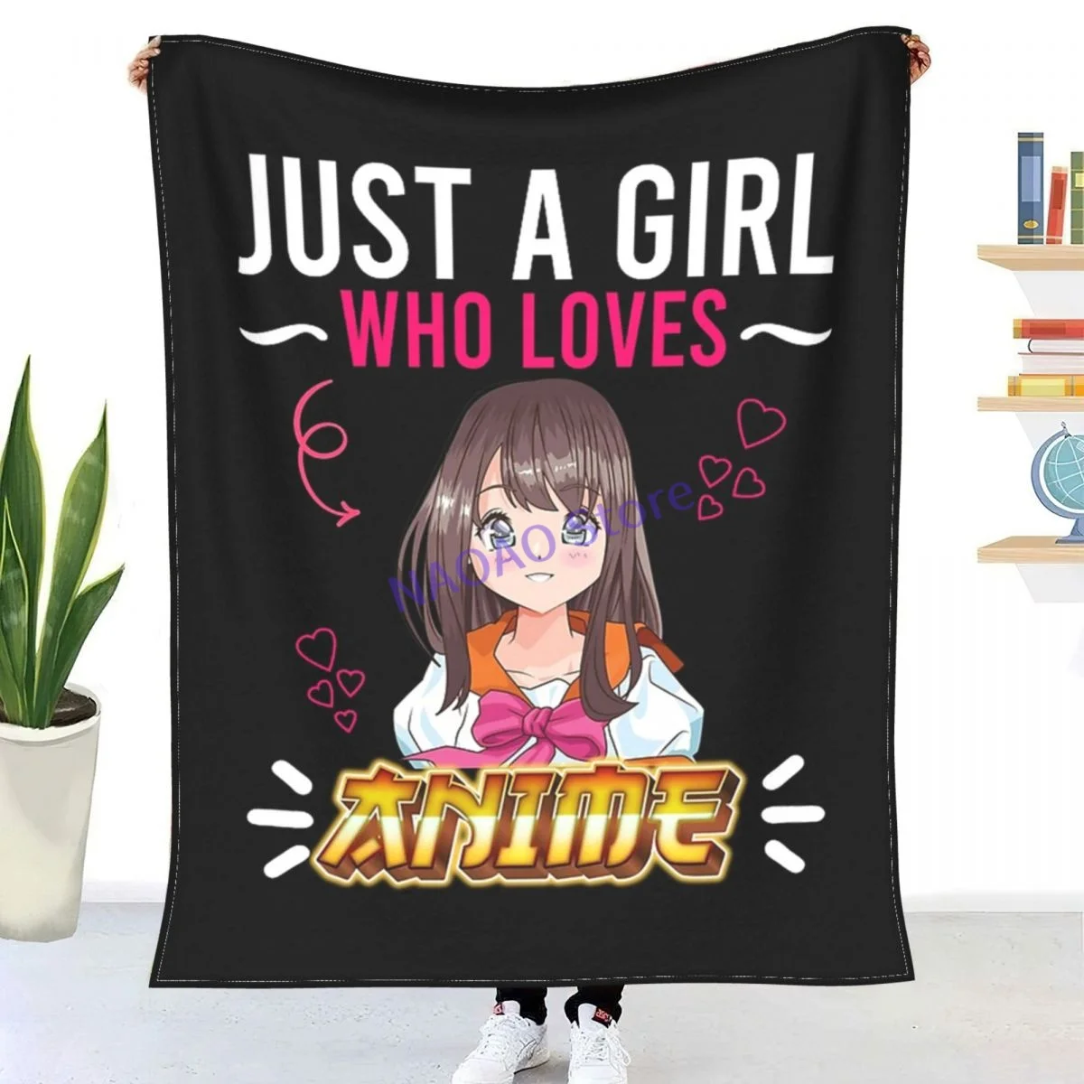 

Anime Lovers Just A Girl Who Loves Anime Otaku Gift Throw Blanket Sheets on the bed Blankets on the sofa Decorative lattice