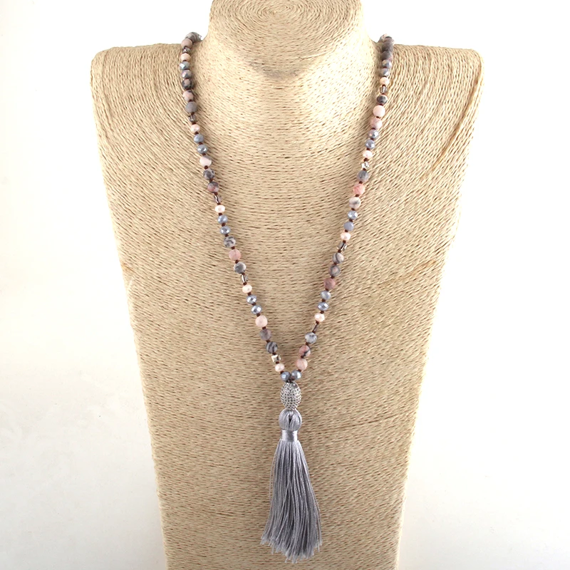 MOODPC модные богемные ювелирные изделия 6 мм камень длинный завязанный Микро