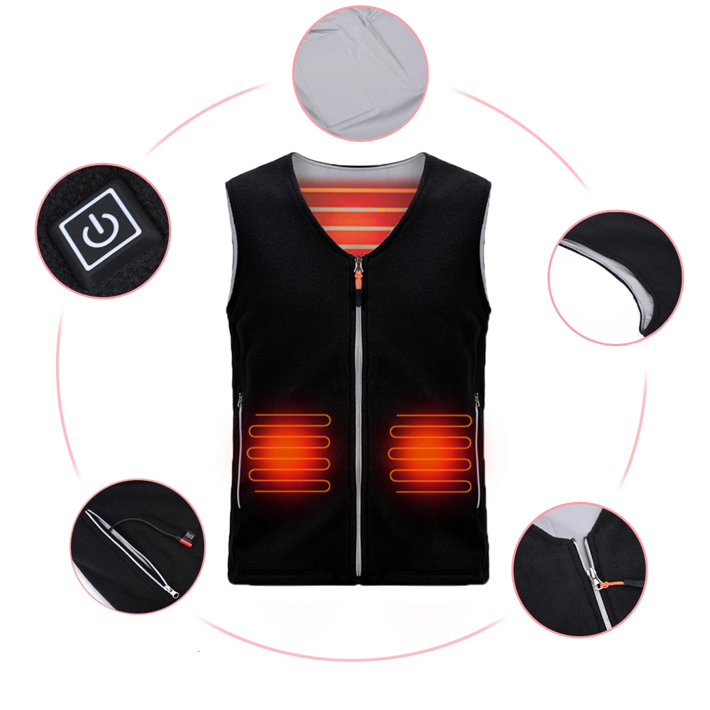 Теплый жилет куртка пальто USB перезаряжаемая Тепловая ткань для женщин/мужчин