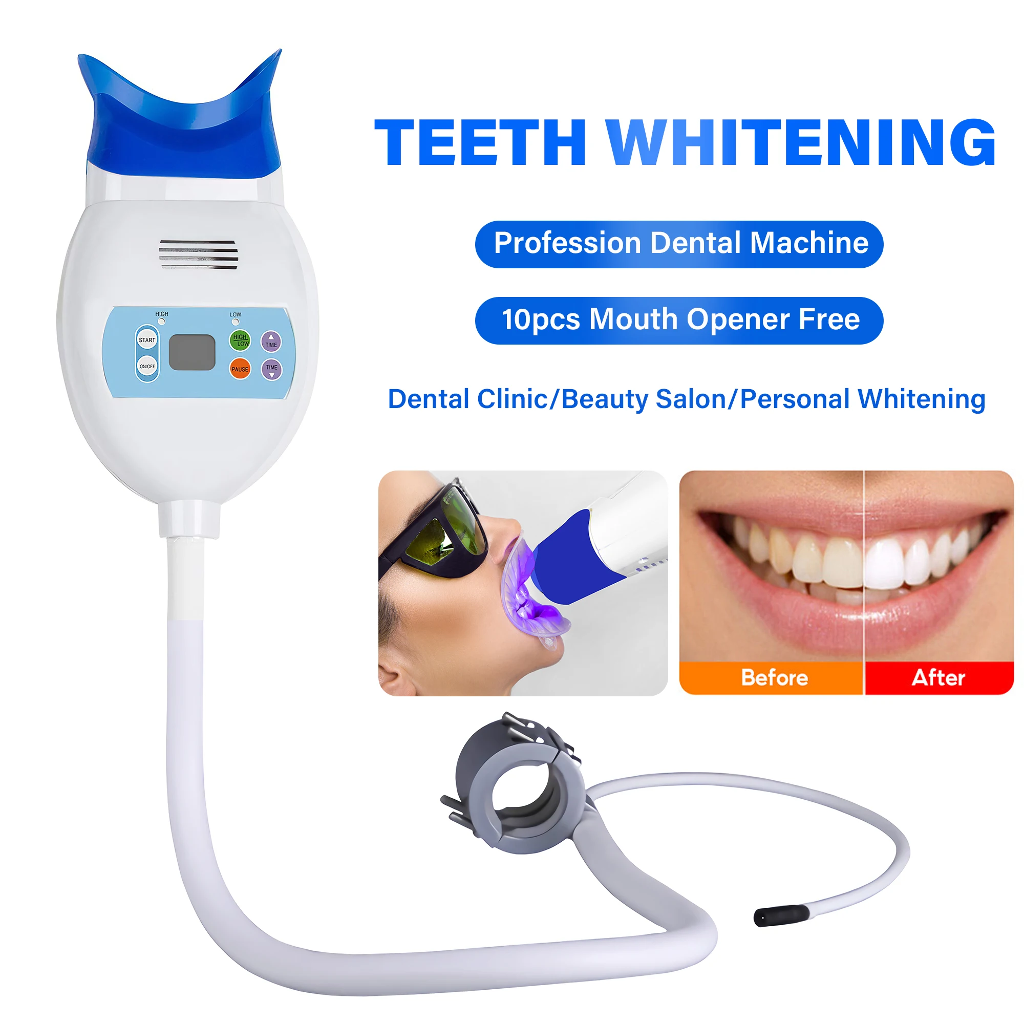 Teeth Whitening LED Blue Lamp Bleaching High Power Machine White Light Personal Use at Home |
