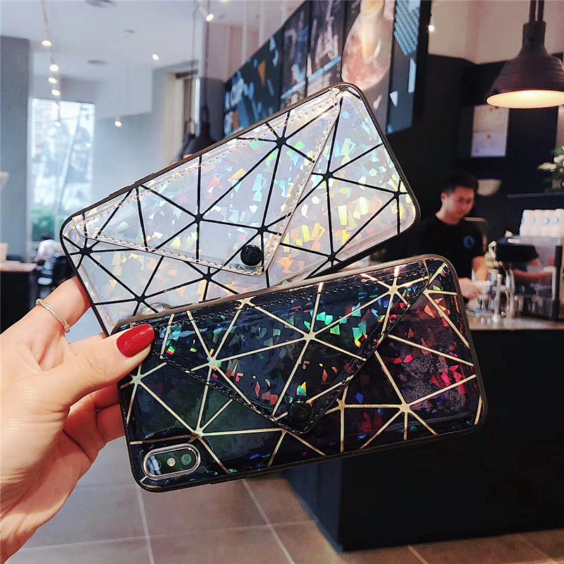 Роскошный кожаный кошелек с блестящей вышивкой чехол для телефона отделением