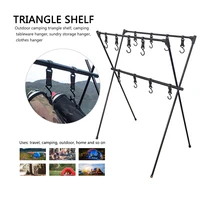 lightweight outdoor camping hanging shelf multifunctional clothes storage hanger picnic barbecue cookware tool triangle rack
