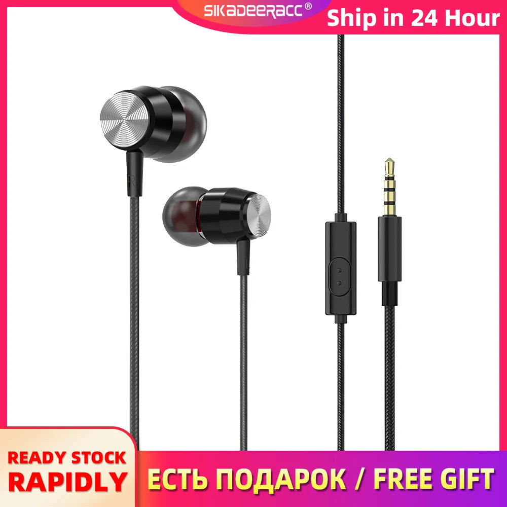 Металлические наушники вкладыши 5D с басовым вызовом стереозвук 3 5 дюйма Hi Fi для
