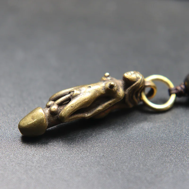 Латунный обнаженный женский мини забавный мужской брелок для пениса Брелок с