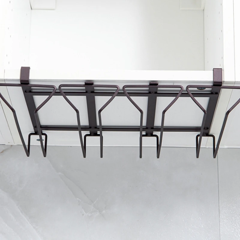 

Wine Glass Rack Under Cabinet - Stemware Holder Metal Wine Glass Organizer Glasses Storage Hanger for Bar Kitchen