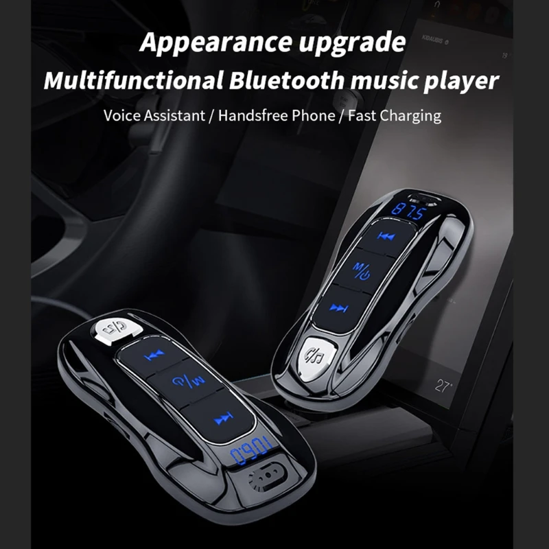 

Bluetooth 5.0 Stereo MP3 Player Wireless Handsfree Car Kit support Siri Type-C PD Fast Charger Car FM Transmitter