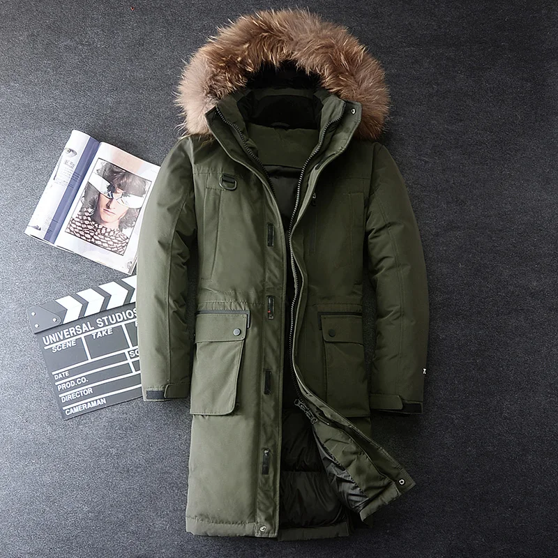  40 градусов теплый мужской зимний толстый холодный ветрозащитный длинный