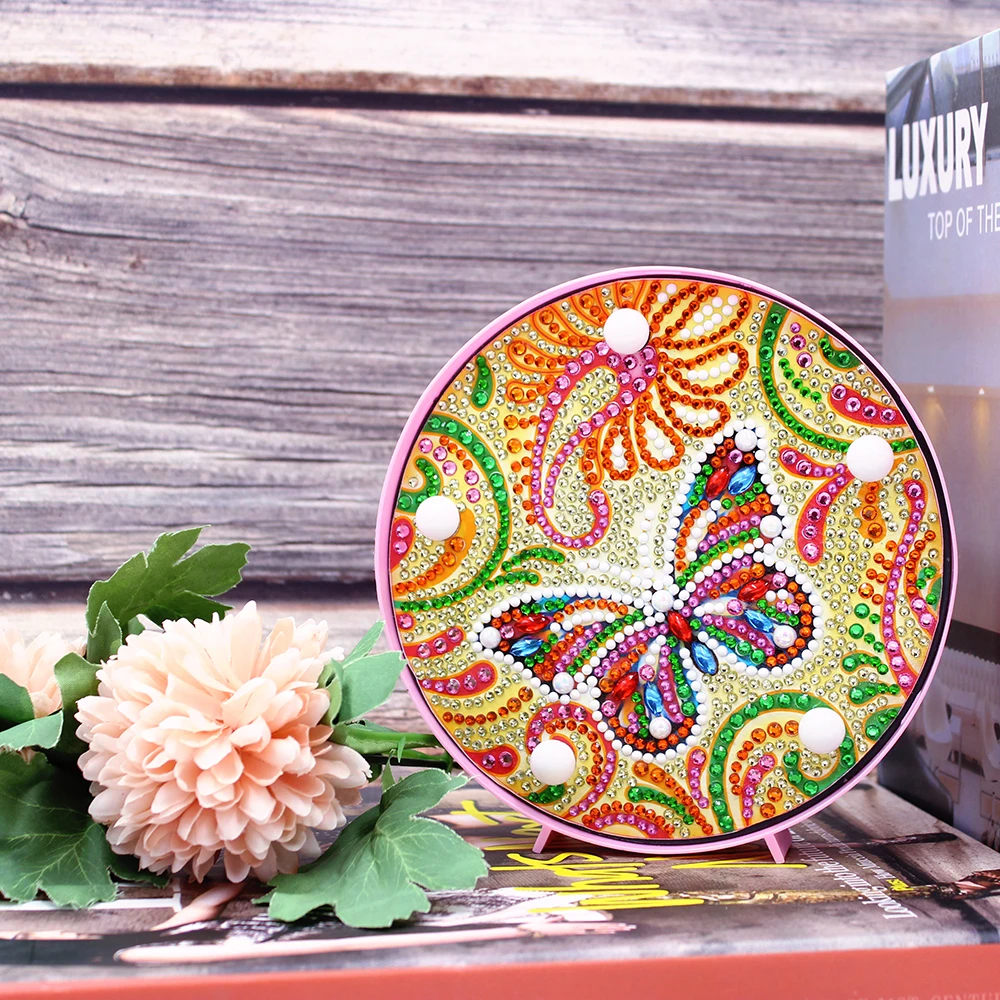 Zooya Diy милый животный алмаз живопись Светодиодная лампа полный дрель Ночник