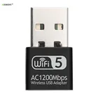 Kebidu 2,4 ГГц5,8 ГГц USB беспроводнойWiFi адаптер переменного тока Двухдиапазонная сетевая карта 1200 Мбитс USB2.0 Wi-Fi адаптер Поддержка 802.11bgn