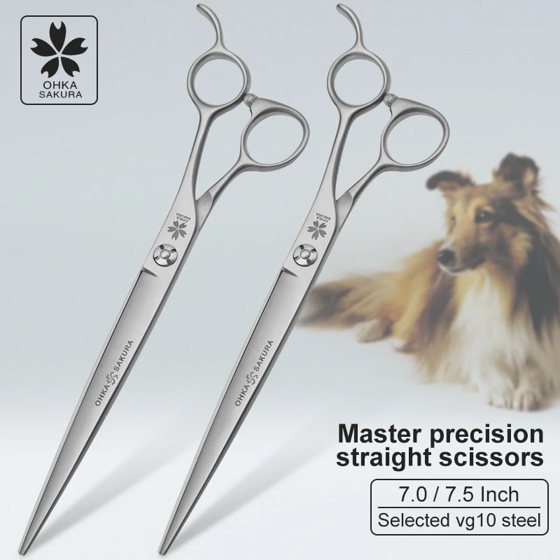 Master professional refined direct scissors 7.0 7.5 inch selected vg10 steel dog grooming scissors pet scissors