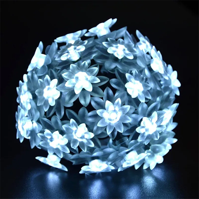 5 м светодиодный на солнечной батарее в виде лотоса световая гирлянда