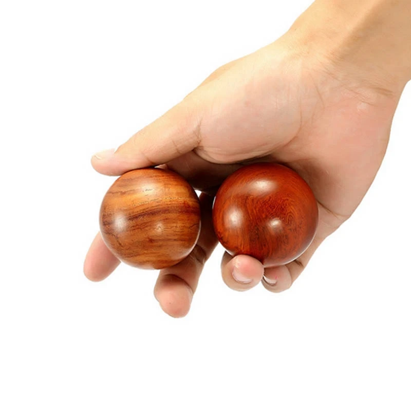

5Cm Wooden Stress Baoding Ball Health Exercise Handball Finger Massage Chinese Health Meditation Relaxation Therapy