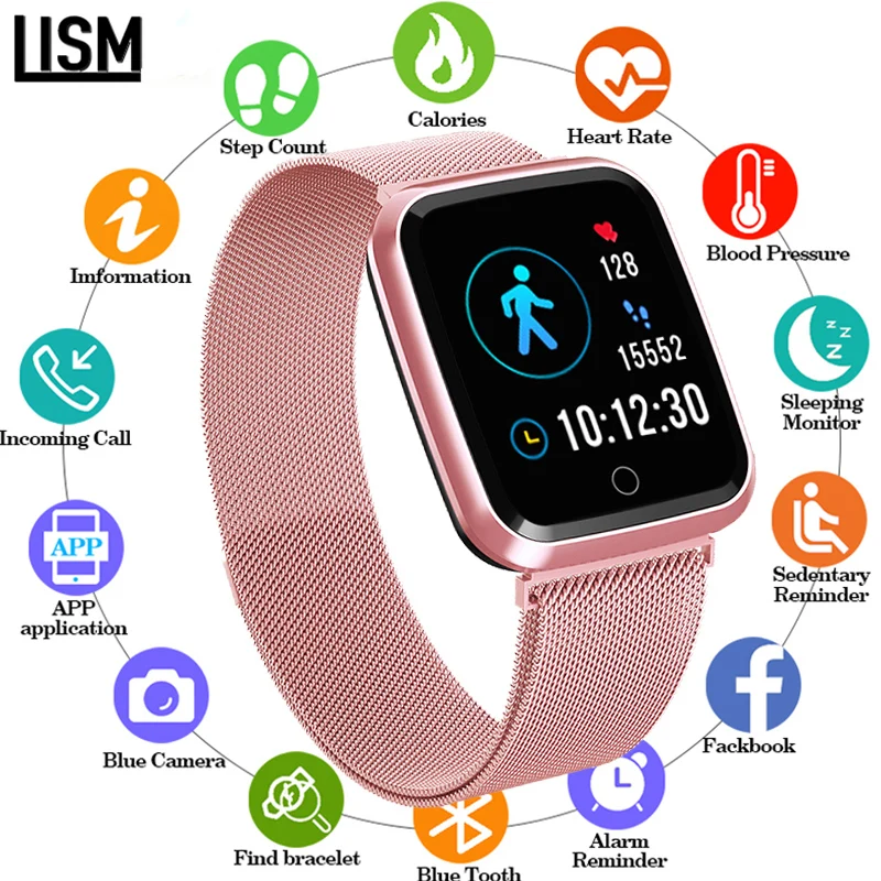 Розовое золото N99 монитор сердечного ритма Смарт часы для женщин и мужчин фитнес