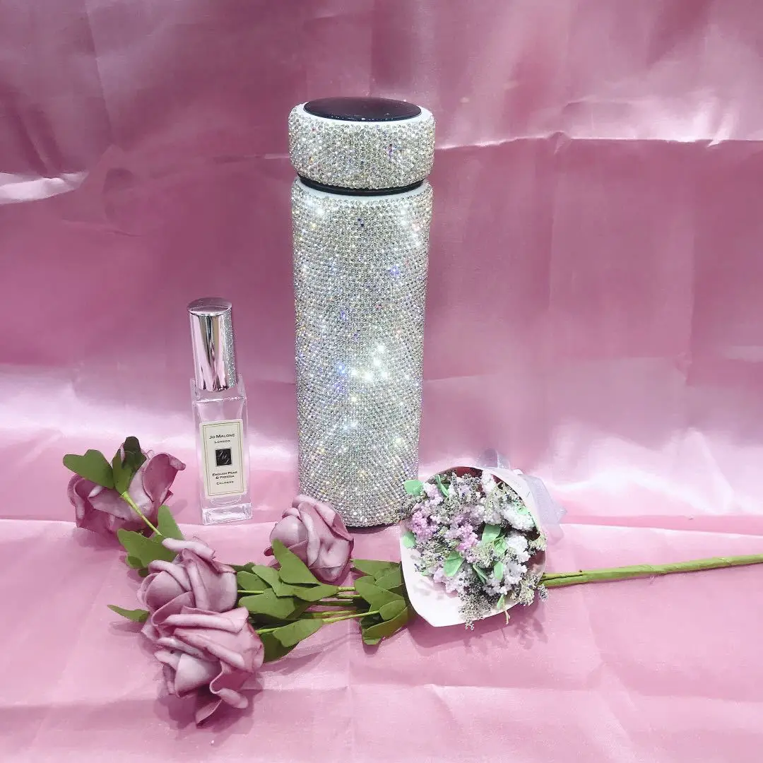 500 мл творческая глина алмаз термос бутылка Температура Дисплей