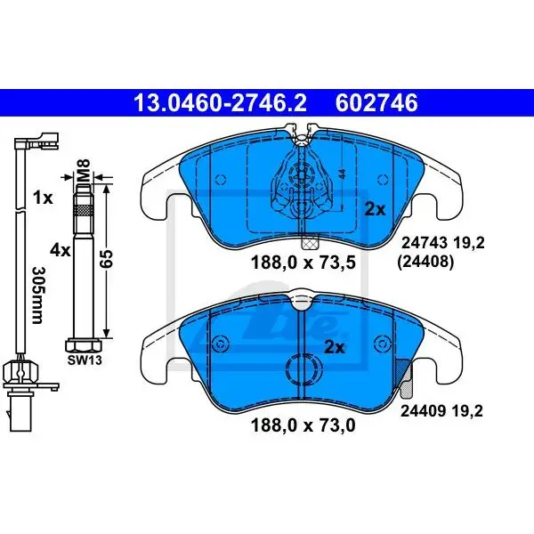 Колодки дисковые п.\ Audi A4/A5/Q5 1.8/2.0/3.0/2.0-3.0TDi 07 ATE | Автомобили и мотоциклы