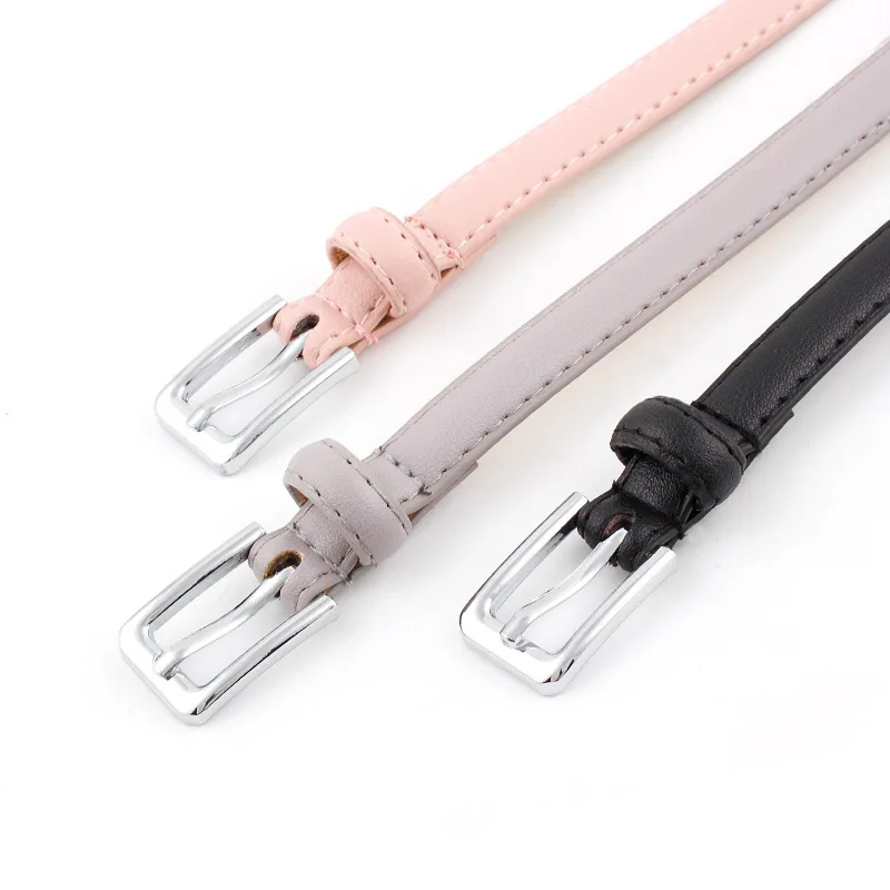 Новинка 2019 г. милый тонкий ремень для женщин модный кожаный пояс серебристый с