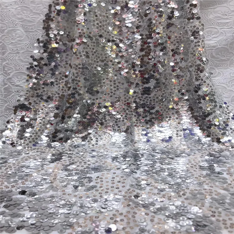 

NaXiu Sequins Lace Fabric High Quality African Nigeria Tulle Mesh Lace Fabric For African Party Dress