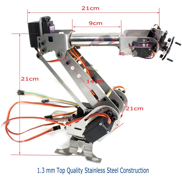 

6 Axis Rotating Mechanical Robotic Arm Clamp Kit 6DOF Metal Robot Arm Stainless Steel Manipulator For Arduino Raspberry