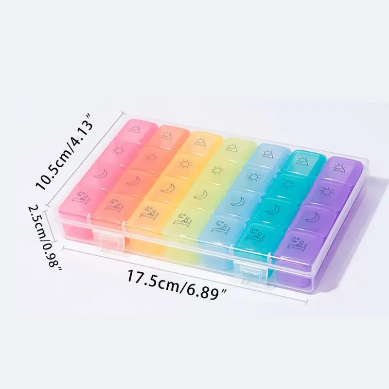 

7 Days Tablet Pill Box Holder 28 Grid Weekly Medicine Storage Organizer Case