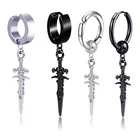 2 шт., серьги-гвоздики из нержавеющей стали с ночным мечом
