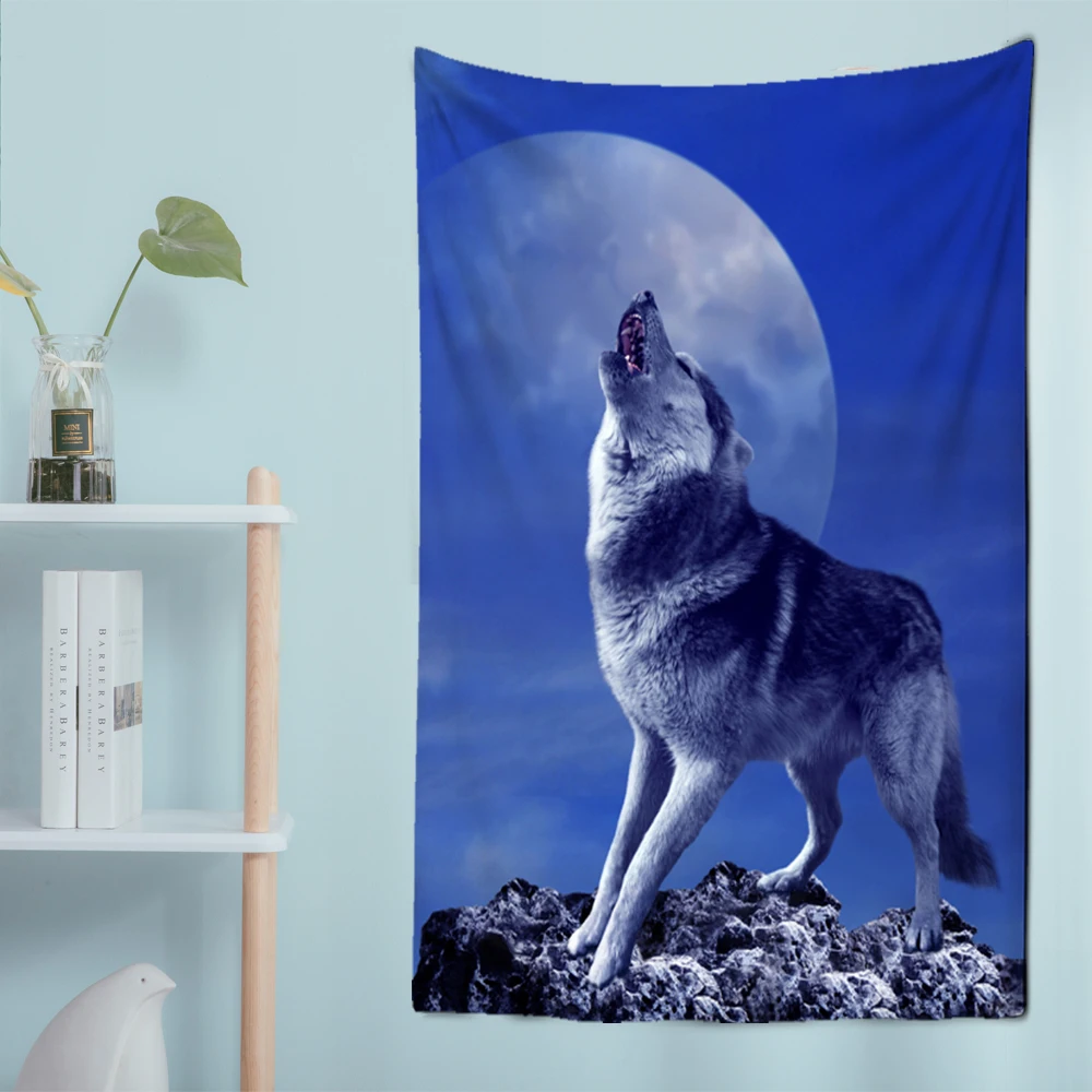 Howl of a wolf Holy гобелены с изображением животных Настенный декор чакра ковер