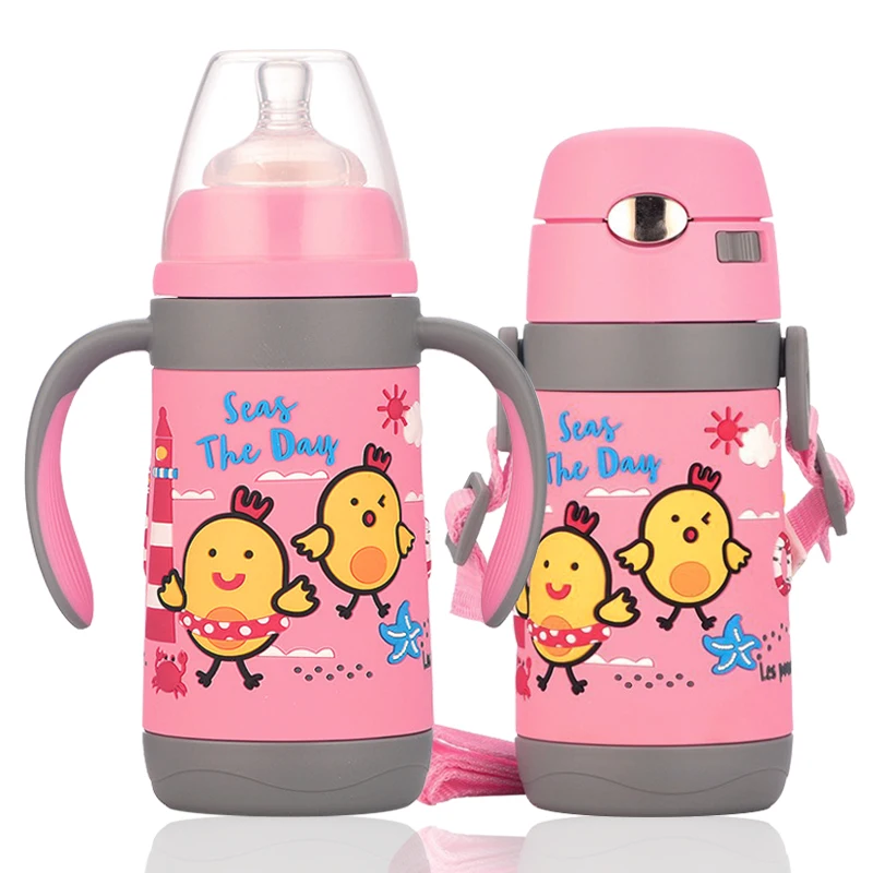 Детский термос чашка Термокружка с 3D рисунком из мультфильма Из мягкого силикона