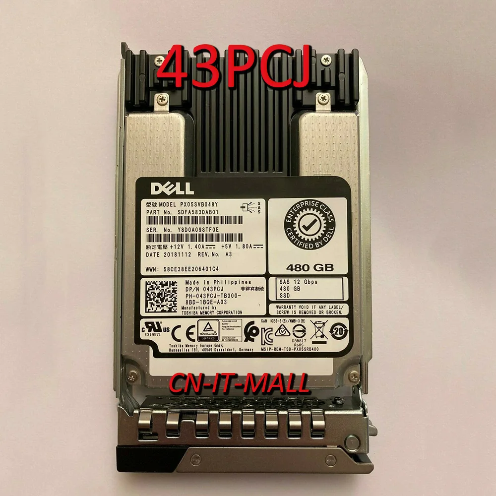 

2,5 043PCJ 43PCJ PX05SVB048Y 480GB SAS 12G Sever SSD HDD