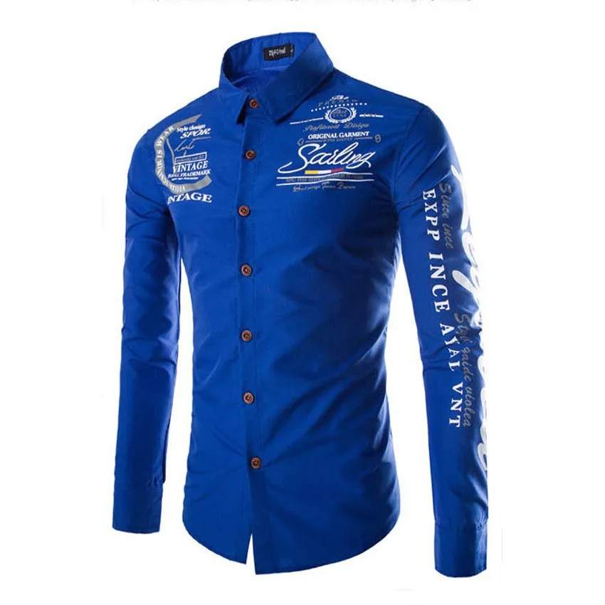 Модные мужские рубашки Осенние Гавайские повседневные с длинными рукавами и