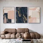 Современная Абстрактная Золотая розовая Картина на холсте скандинавские художественные плакаты и принты настенные художественные картины для гостиной домашний декор