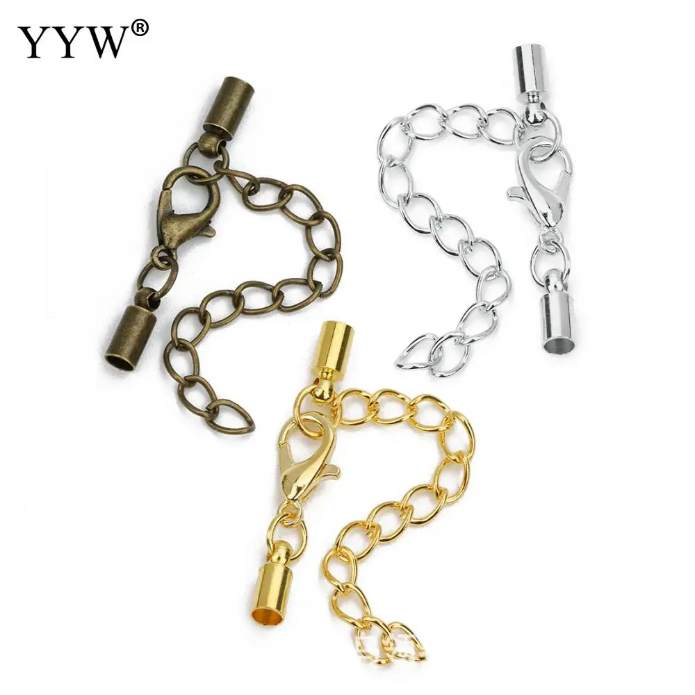 

20pcs/lot Brass Clasp Tone Extended Extension Tail Chain Lobster Clasps Connector DIY Jewelry Making Findings Bracelet Necklace