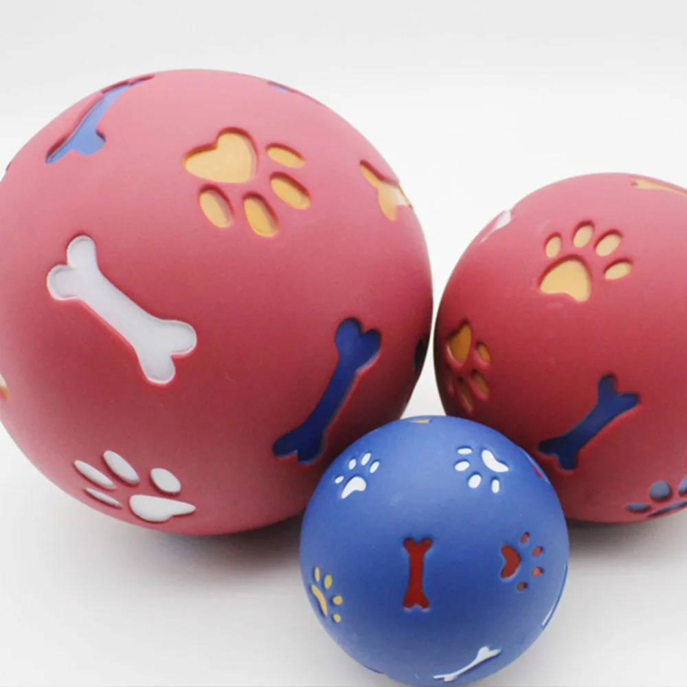 

Dog Toy Rubber Ball Chew Dispenser Leakage Food Play Ball Interactive Pet Dental Teething Training Toy Blue Red Diameter 7.5cm