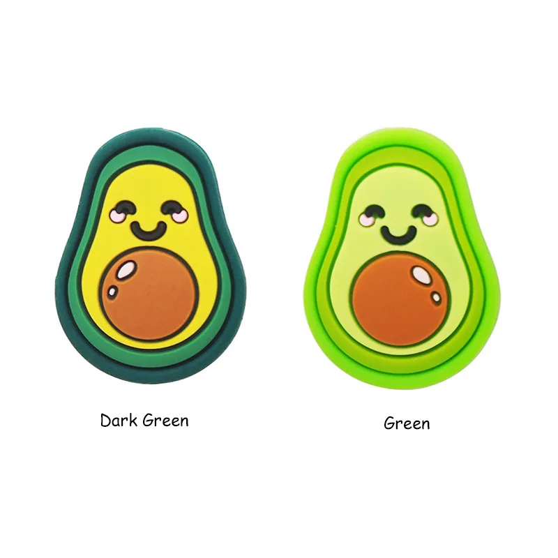 Chenkai-Cuentas de aguacate de silicona para beb&eacute;, collar de mordedor de dibujos animados para ducha, chupete para masticar, accesorios de juguete sensoriales, 10 Uds.-1