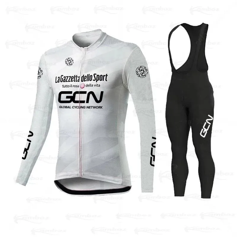 New Men GCN Spring 2021 Sport Cycling Jersey Autumn Mtb Clothing Summer Long Sleeve Triathlon Mountain Bike Bib Pant Set | Спорт и
