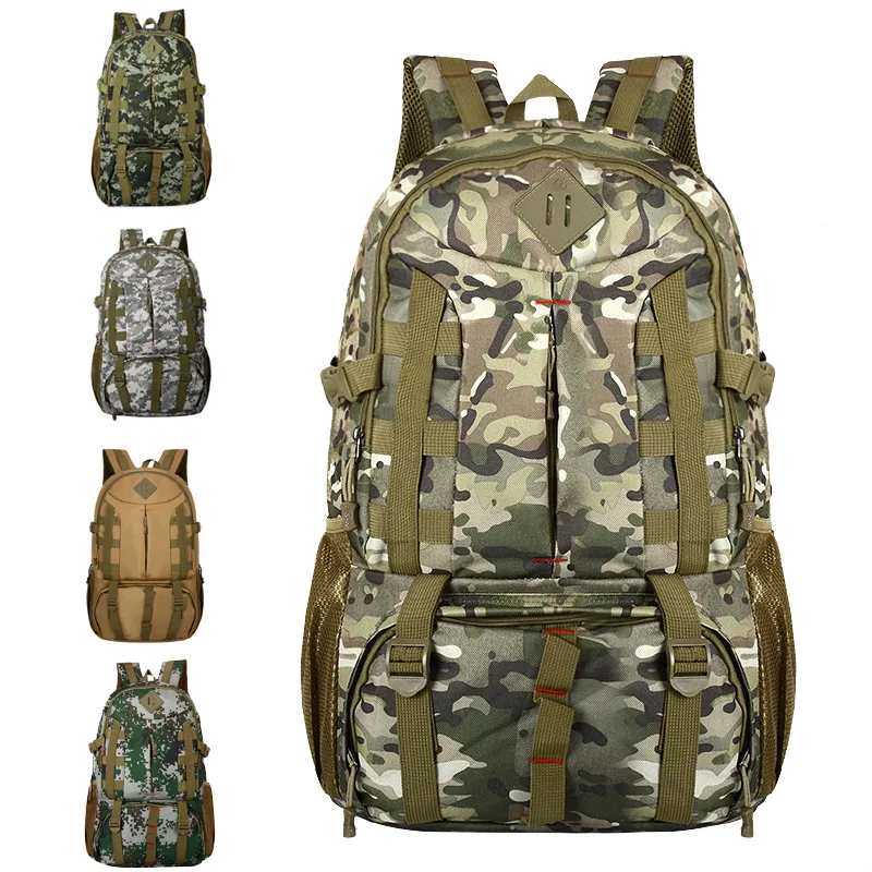 

MOLLE - military backpack, men's raincoat, 55L, camouflage backpack, casual, green and black