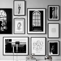 nordic abstracte retro zwart wit art decor foto kwaliteit canvas schilderij poster thuis decor woonkamer sofa muur decor