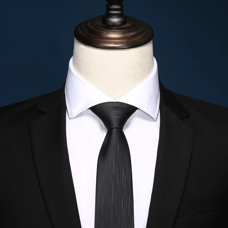 

High Quality 2020 Designer New Fashion Vertical Striped Black 8cm Ties for Men Necktie Work Business Formal Suit with Gift Box