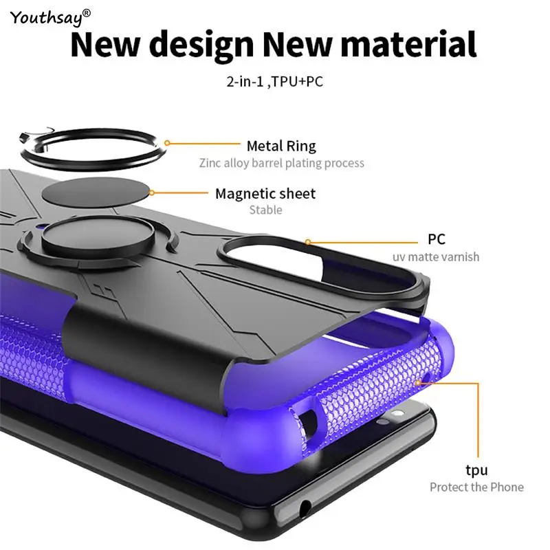 for sony xperia 5 iii case cover for sony xperia 5 iii coque ring armor shockproof protective phone bumper for sony xperia 5 iii free global shipping