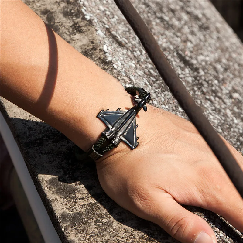 

European and American trend fighter bracelet fashion men's Polyester 550 umbrella rope aircraft Bracelet