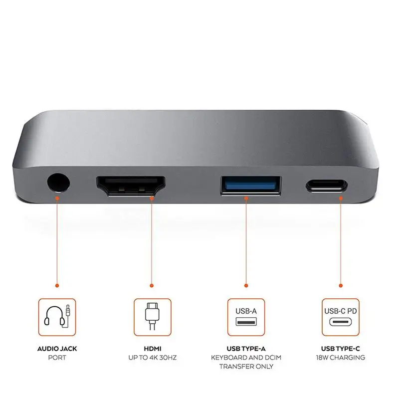 USB Type-C Mobile Pro Hub адаптер с USB-C PD Зарядка 4K HDMI 3 0 & 5 мм разъем для наушников IPad