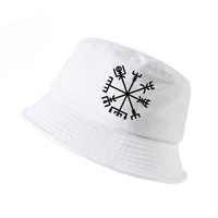 viking panama cap icelandic vegvisir compass rune amulet men bucket hat casual printed unisex fisherman hats gorro