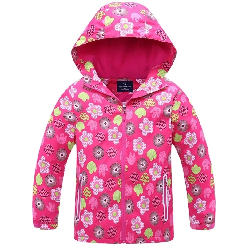 Kids Clothes for Girls Printed Coat Autumn Winter Children Fashion Waterproof Hooded Zipper Warm Windbreaker | Детская одежда и