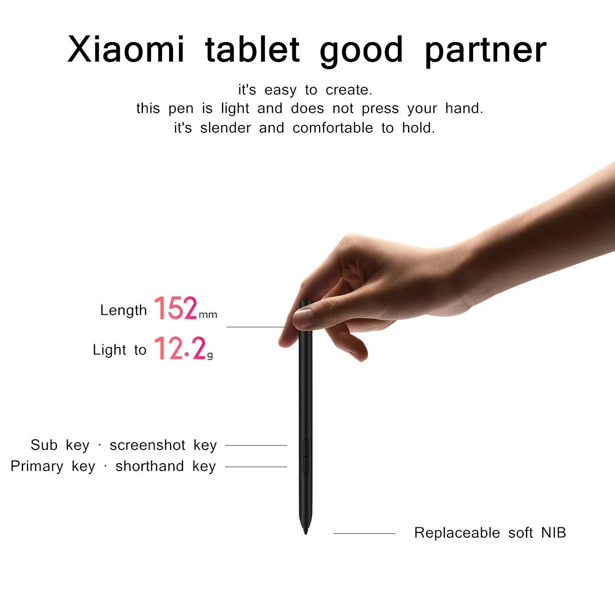 Оригинальный стилус Xiaomi Mi Pad 5 / Pro для планшета сенсорная ручка тонкий карандаш