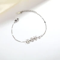 trendy letter boy bracelet for women e plating stainless steel jewelry fashion color chain bracelets for young