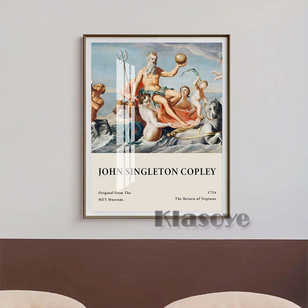 

John Singleton Copley Exhibition Museum Art Prints Poster The Return Of Neptune Neoclassicism Retro Canvas Painting Wall Decor