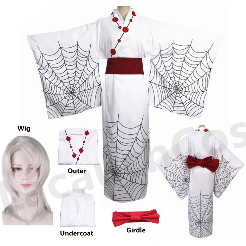 New Hot Anime Demon Slayer Kimetsu no Yaiba Spider Oni Ayaki Rui Cosplay Costume Men's Kimono Full set Halloween Party Outfit |