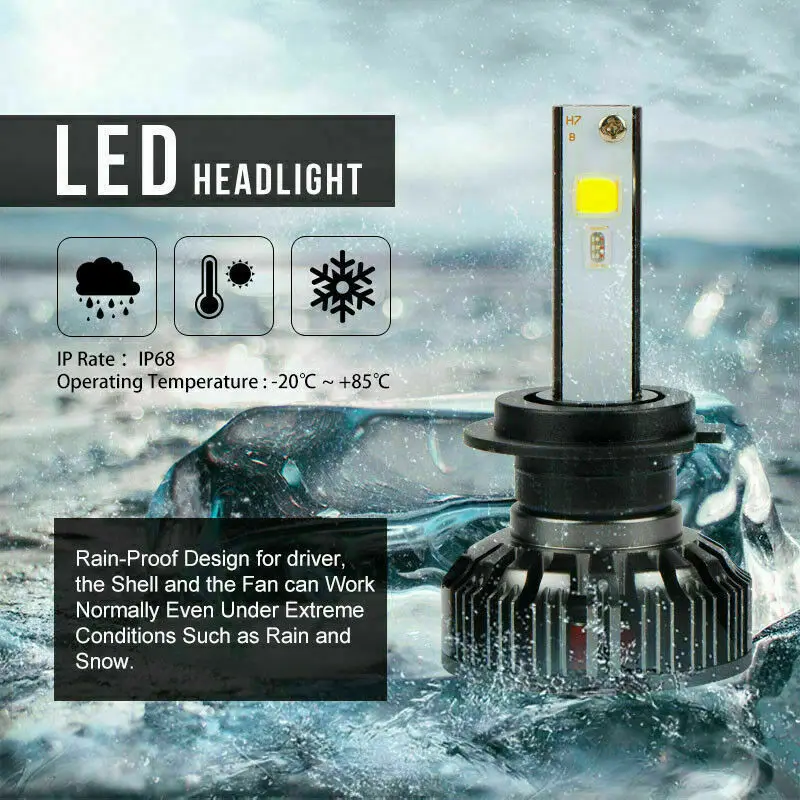 

2pcs 3800LM/Bulb H7 Car RGB LED Headlight Kit APP Control Fog Bulb Lamp LED Headlight COB Lamp COB Light Interior Light