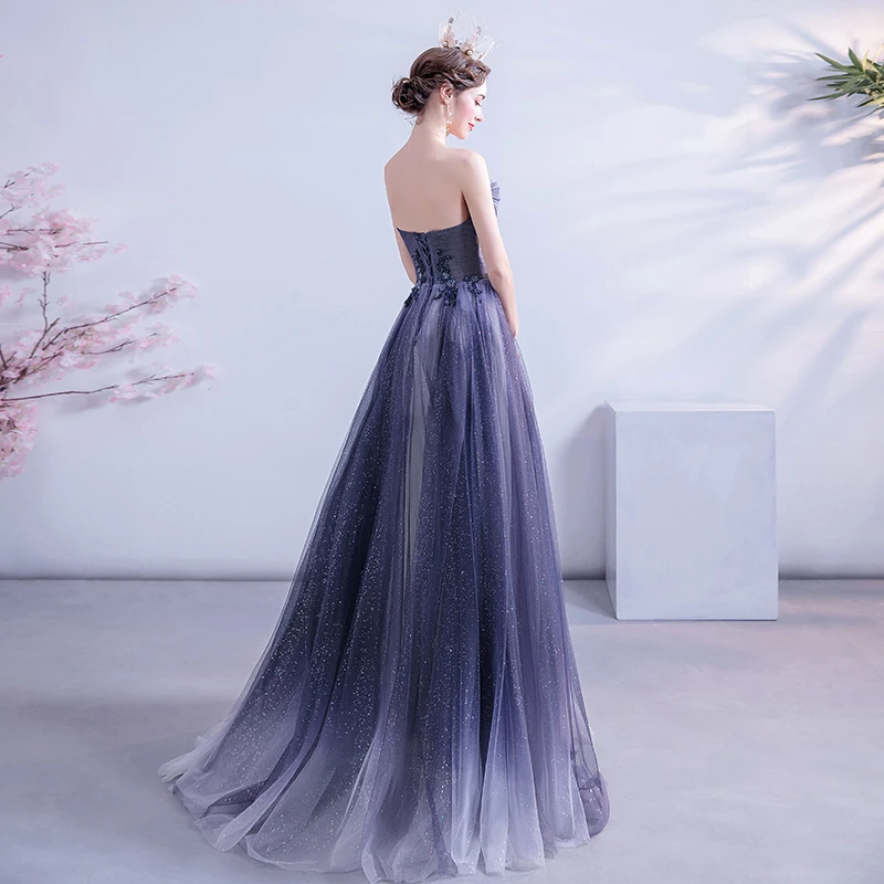 Strapless Prom Dress/Glitter Star Sky Blue Gown 1087 | Свадьбы и торжества
